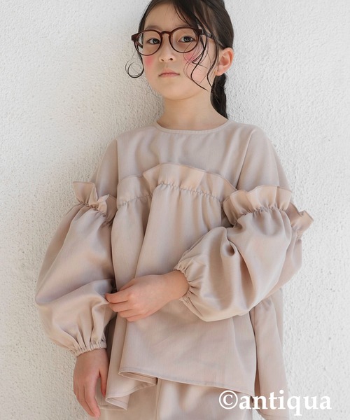 antiqua（アンティカ）の「フリルブラウス（シャツ/ブラウス・キッズ・ブラック/ベージュ系その他・4/6/3/5）」の13枚目の写真