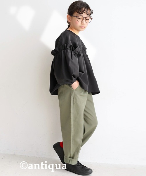 antiqua（アンティカ）の「フリルブラウス（シャツ/ブラウス・キッズ・ブラック/ベージュ系その他・4/6/3/5）」の3枚目の写真