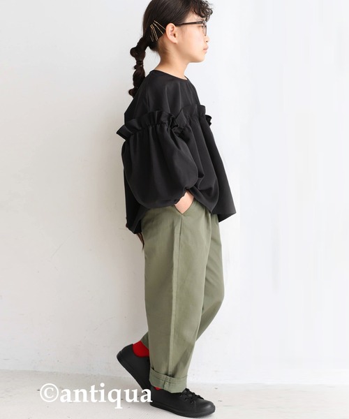 antiqua（アンティカ）の「フリルブラウス（シャツ/ブラウス・キッズ・ブラック/ベージュ系その他・4/6/3/5）」の5枚目の写真