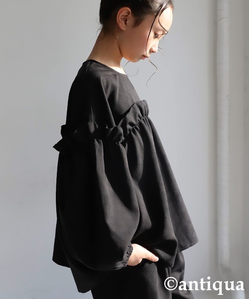 antiqua（アンティカ）の「フリルブラウス（シャツ/ブラウス・キッズ・ブラック/ベージュ系その他・4/6/3/5）」の9枚目の写真