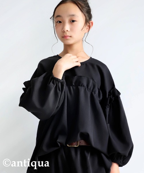 antiqua（アンティカ）の「フリルブラウス（シャツ/ブラウス・キッズ・ブラック/ベージュ系その他・4/6/3/5）」の11枚目の写真
