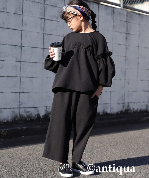 antiqua（アンティカ）の「フリルブラウス（シャツ/ブラウス・キッズ・ブラック/ベージュ系その他・4/6/3/5）」の7枚目の写真