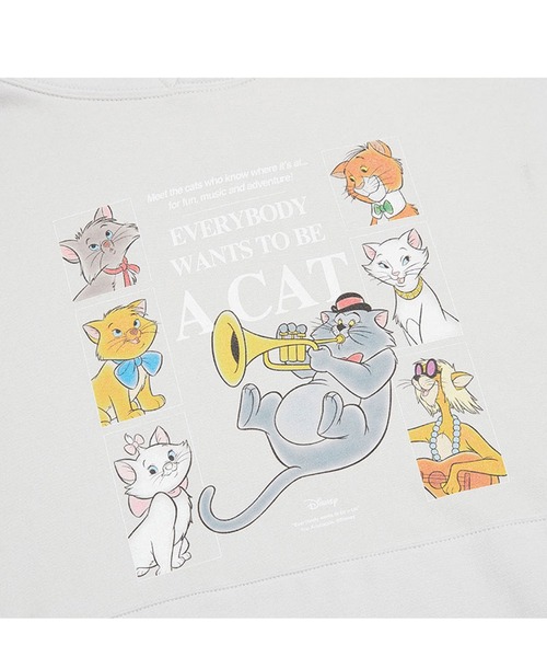 KIRSH×Disney　キルシー　おしゃれキャット　マリー　トレーナー　グレー KIRSH（キルシー）の「KIRSH×Disney ARISTOCATS_PRINT HOODIE KA