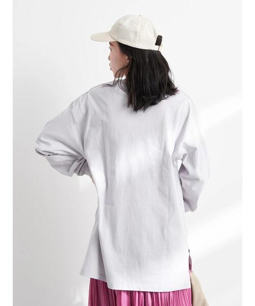 earth music&ecology（アースミュージックアンドエコロジー）の「ルーズロンT（Tシャツ/カットソー・レディース・ライトグレー/オフホワイト/ピンク/イエロー・FREE）」の12枚目の写真