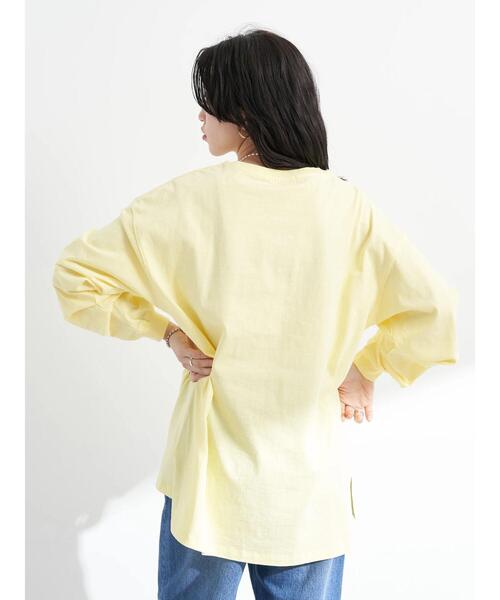 earth music&ecology（アースミュージックアンドエコロジー）の「ルーズロンT（Tシャツ/カットソー・レディース・ライトグレー/オフホワイト/ピンク/イエロー・FREE）」の19枚目の写真