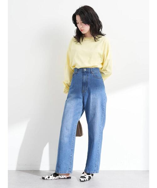 earth music&ecology（アースミュージックアンドエコロジー）の「ルーズロンT（Tシャツ/カットソー・レディース・ライトグレー/オフホワイト/ピンク/イエロー・FREE）」の21枚目の写真