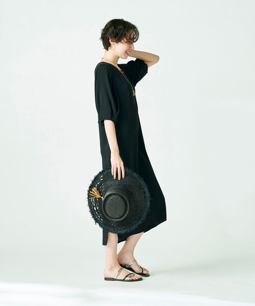 NOLLEY’S Sophi（ノーリーズソフィ）の「◇【WEB限定】タックスリーブワンピース（ワンピース・レディース・ネイビー/ブラック/カーキ/ピンク・38）」の9枚目の写真