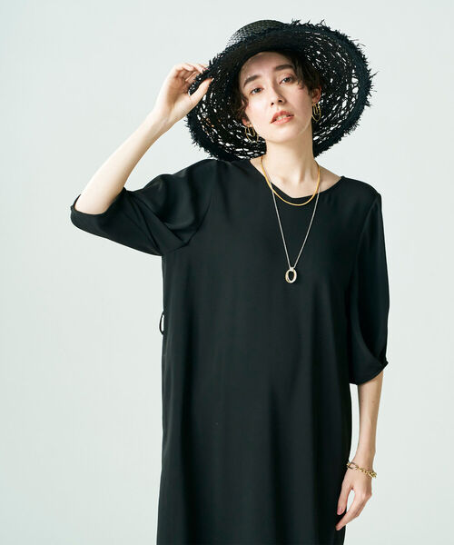 NOLLEY’S Sophi（ノーリーズソフィ）の「◇【WEB限定】タックスリーブワンピース（ワンピース・レディース・ネイビー/ブラック/カーキ/ピンク・38）」の14枚目の写真