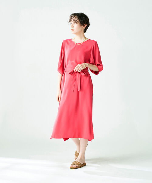 NOLLEY’S Sophi（ノーリーズソフィ）の「◇【WEB限定】タックスリーブワンピース（ワンピース・レディース・ネイビー/ブラック/カーキ/ピンク・38）」の19枚目の写真