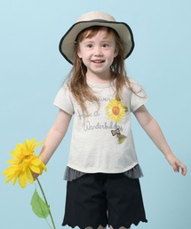 trois lapins kp | ひまわりプリント半袖Tシャツ(100-130cm)(Tシャツ/カットソー)