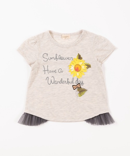 trois lapins kp（トロワラパンケーピー）の「ひまわりプリント半袖Tシャツ(100-130cm)（Tシャツ/カットソー・キッズ・オートミール・110cm/100cm/120cm/130cm）」の5枚目の写真