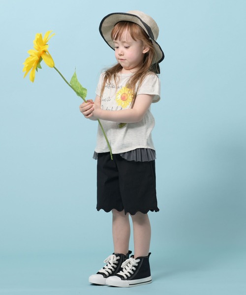 trois lapins kp（トロワラパンケーピー）の「ひまわりプリント半袖Tシャツ(100-130cm)（Tシャツ/カットソー・キッズ・オートミール・110cm/100cm/120cm/130cm）」の4枚目の写真