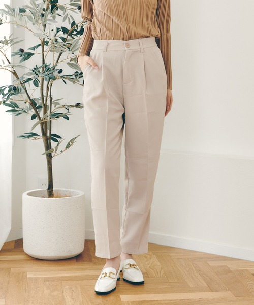 Lamoa（ラモア）の「Lamoa/テーパード タック スラックスパンツ（スラックス・レディース・ホワイト/ブラック/ブルー/アイボリー・SMALL/MEDIUM/LARGE）」の12枚目の写真