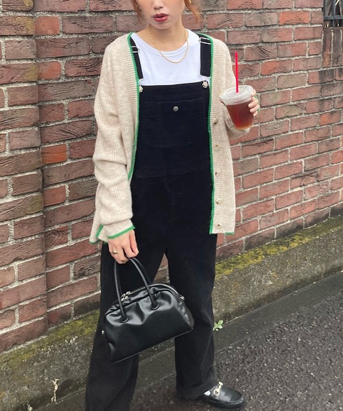 GIMME GIMME（ギミーギミー）の「バイカラー ニットカーディガン gimw22s002（カーディガン/ボレロ・レディース・ブラック/アイボリー・FREE）」の5枚目の写真