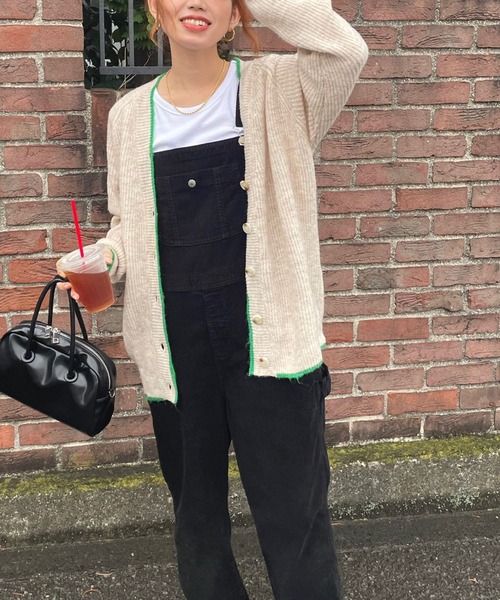 GIMME GIMME（ギミーギミー）の「バイカラー ニットカーディガン gimw22s002（カーディガン/ボレロ・レディース・ブラック/アイボリー・FREE）」の11枚目の写真