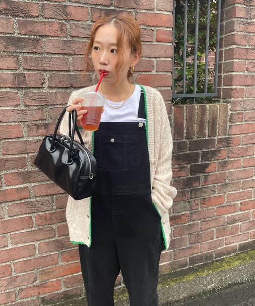 GIMME GIMME（ギミーギミー）の「バイカラー ニットカーディガン gimw22s002（カーディガン/ボレロ・レディース・ブラック/アイボリー・FREE）」の13枚目の写真