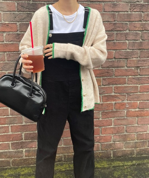 GIMME GIMME（ギミーギミー）の「バイカラー ニットカーディガン gimw22s002（カーディガン/ボレロ・レディース・ブラック/アイボリー・FREE）」の15枚目の写真