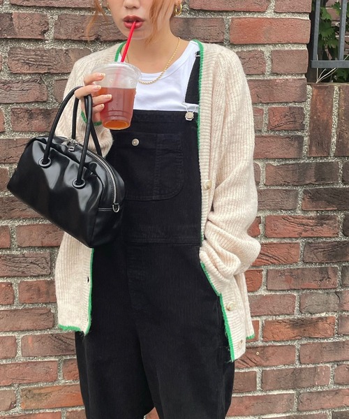 GIMME GIMME（ギミーギミー）の「バイカラー ニットカーディガン gimw22s002（カーディガン/ボレロ・レディース・ブラック/アイボリー・FREE）」の16枚目の写真