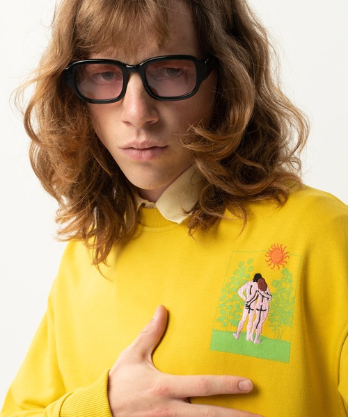 bonjour records（ボンジュールレコーズ）の「【CARNE BOLLENTE】EDEN SPARK SWEAT（スウェット・メンズ・イエロー/ホワイト系その他・SMALL/MEDIUM/LARGE）」の6枚目の写真