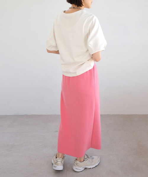 ANDJ(アンドジェイ)の「ランタンスリーブ半袖Tシャツ(Tシャツ/カットソー・レディース・ブラック/オフホワイト/グリーン・M)」の9枚目の写真