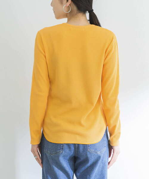 URBAN RESEARCH(アーバンリサーチ)の「オーガニックワッフルロングTシャツ(Tシャツ/カットソー・レディース・オレンジ/ブルー系その他/オフホワイト・FREE)」の6枚目の写真