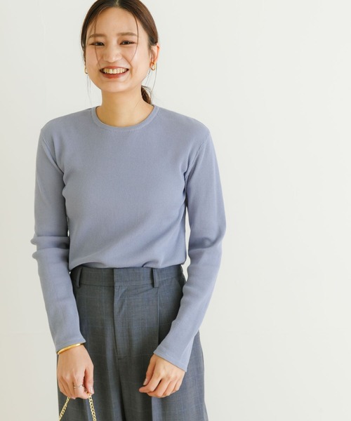 URBAN RESEARCH(アーバンリサーチ)の「オーガニックワッフルロングTシャツ(Tシャツ/カットソー・レディース・オレンジ/ブルー系その他/オフホワイト・FREE)」の16枚目の写真