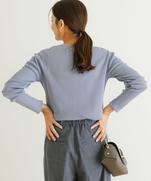 URBAN RESEARCH(アーバンリサーチ)の「オーガニックワッフルロングTシャツ(Tシャツ/カットソー・レディース・オレンジ/ブルー系その他/オフホワイト・FREE)」の15枚目の写真