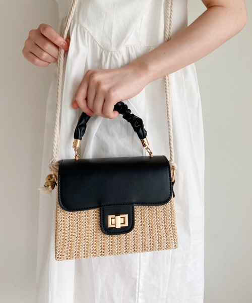 Loueme（ルエム）の「ラタンカゴバッグ（ハンドバッグ・レディース・ホワイト/ブラック/ブラウン・FREE）」の3枚目の写真