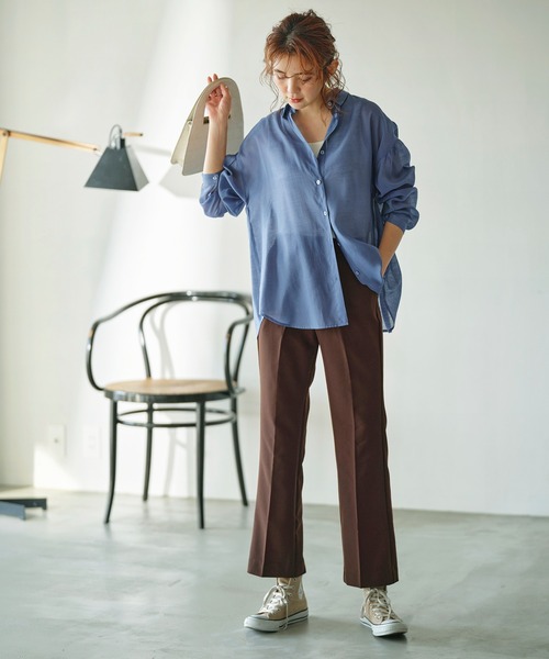 GeeRA（ジーラ）の「バックフリルボリューム袖シアーシャツ（シャツ/ブラウス・レディース・ブラック/ブルー・MEDIUM/LARGE/X-LARGE）」の19枚目の写真