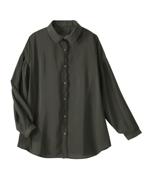 GeeRA（ジーラ）の「バックフリルボリューム袖シアーシャツ（シャツ/ブラウス・レディース・ブラック/ブルー・MEDIUM/LARGE/X-LARGE）」の21枚目の写真
