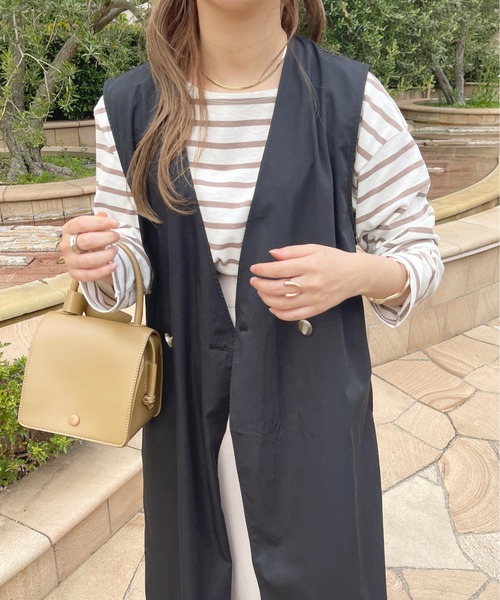 apres jour(アプレジュール)の「ジャンスカ風ロングジレ【ZOZOTOWN限定アイテム】(ベスト・レディース・ブラック/アイボリー/ベージュ・X-LARGE/フリー)」の5枚目の写真