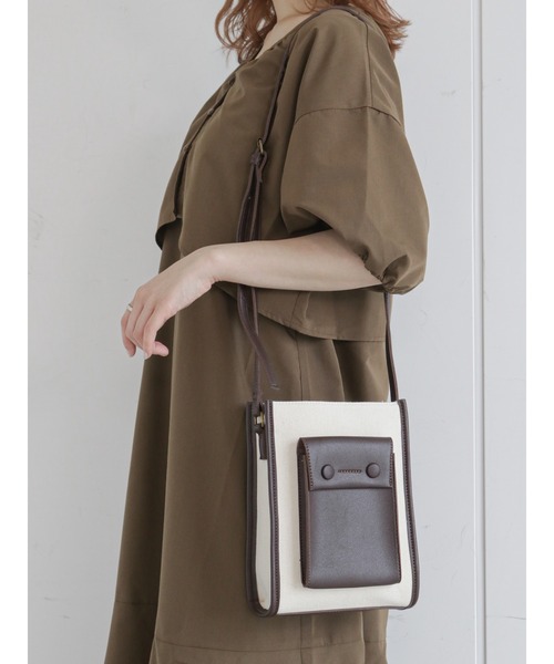 ehka sopo（エヘカソポ）の「パイピングショルダーバッグ（ショルダーバッグ・レディース・ブラウン/キャメル/ブラック・ﾌﾘ-）」の3枚目の写真