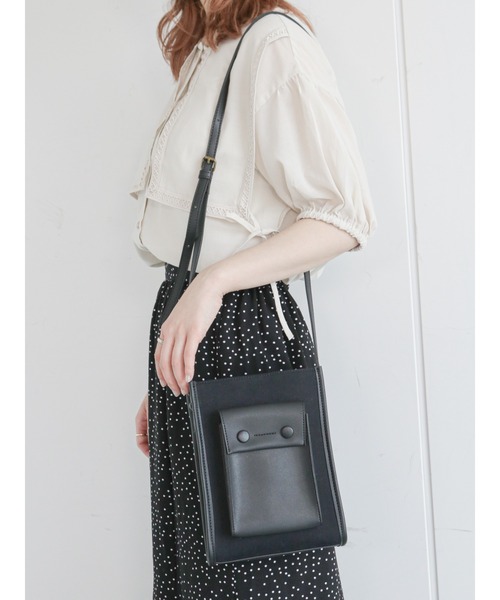 ehka sopo（エヘカソポ）の「パイピングショルダーバッグ（ショルダーバッグ・レディース・ブラウン/キャメル/ブラック・ﾌﾘ-）」の2枚目の写真