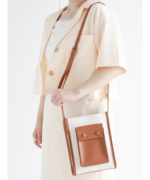 ehka sopo（エヘカソポ）の「パイピングショルダーバッグ（ショルダーバッグ・レディース・ブラウン/キャメル/ブラック・ﾌﾘ-）」の22枚目の写真