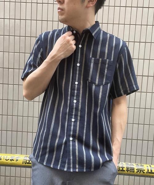 ikka(イッカ)の「パナマレギュラーカラーシャツ(シャツ/ブラウス・メンズ・ホワイト/ネイビー/オフホワイト/ブルー・S/M/L/XL)」の4枚目の写真