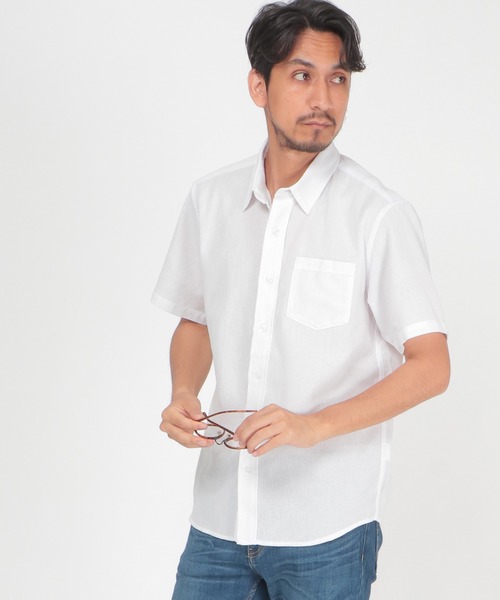ikka(イッカ)の「パナマレギュラーカラーシャツ(シャツ/ブラウス・メンズ・ホワイト/ネイビー/オフホワイト/ブルー・S/M/L/XL)」の2枚目の写真