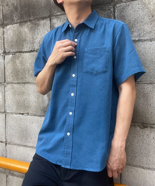 ikka(イッカ)の「パナマレギュラーカラーシャツ(シャツ/ブラウス・メンズ・ホワイト/ネイビー/オフホワイト/ブルー・S/M/L/XL)」の1枚目の写真