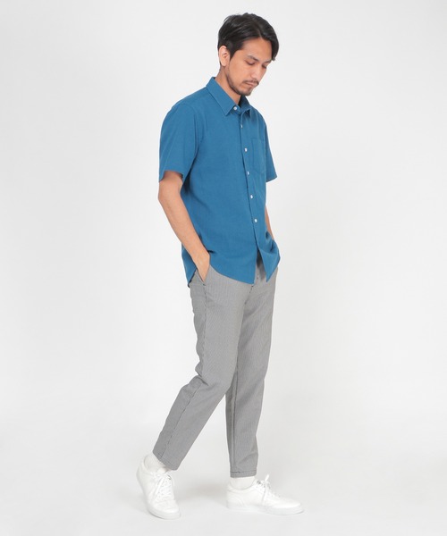 ikka(イッカ)の「パナマレギュラーカラーシャツ(シャツ/ブラウス・メンズ・ホワイト/ネイビー/オフホワイト/ブルー・S/M/L/XL)」の10枚目の写真