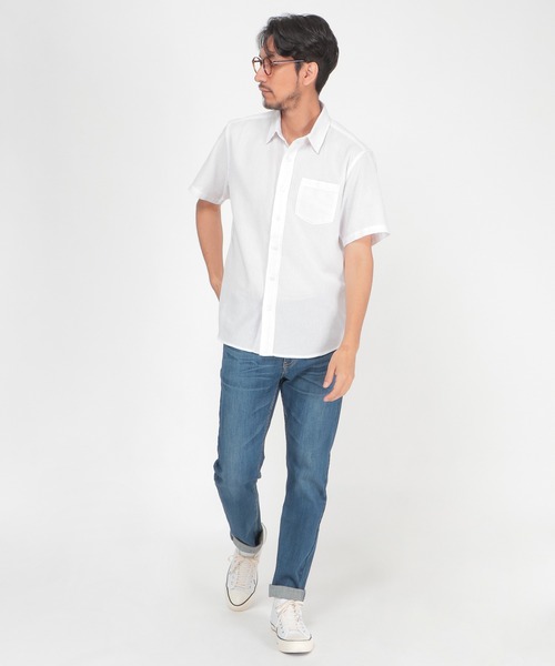ikka(イッカ)の「パナマレギュラーカラーシャツ(シャツ/ブラウス・メンズ・ホワイト/ネイビー/オフホワイト/ブルー・S/M/L/XL)」の17枚目の写真