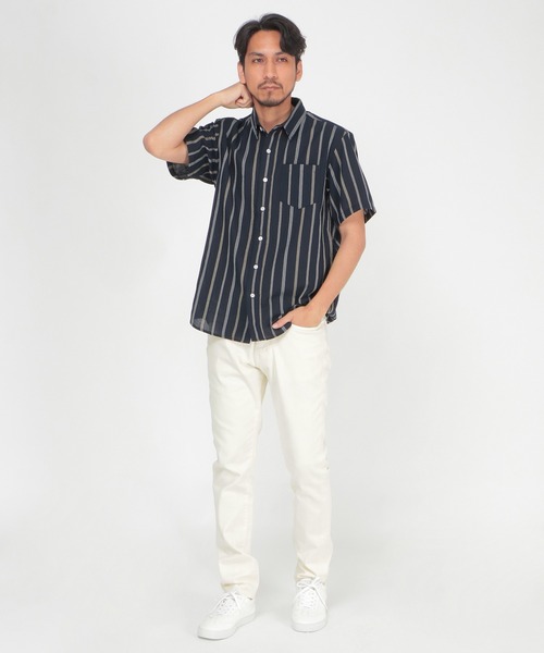 ikka(イッカ)の「パナマレギュラーカラーシャツ(シャツ/ブラウス・メンズ・ホワイト/ネイビー/オフホワイト/ブルー・S/M/L/XL)」の20枚目の写真