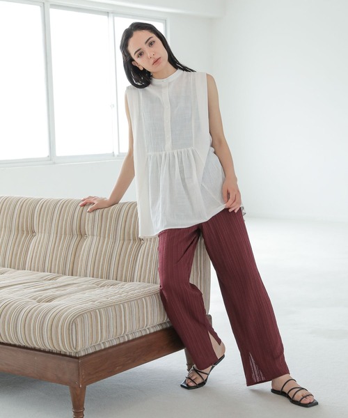 LAKOLE（ラコレ）の「コットンスラブペプラムブラウス / 295148（シャツ/ブラウス・レディース・ブラック/オフホワイト/桜・SMALL/MEDIUM）」の12枚目の写真