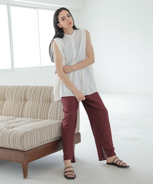 LAKOLE（ラコレ）の「コットンスラブペプラムブラウス / 295148（シャツ/ブラウス・レディース・ブラック/オフホワイト/桜・SMALL/MEDIUM）」の13枚目の写真