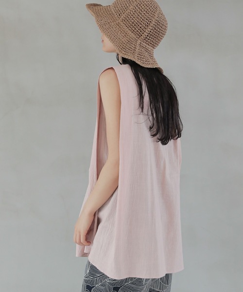 LAKOLE（ラコレ）の「コットンスラブペプラムブラウス / 295148（シャツ/ブラウス・レディース・ブラック/オフホワイト/桜・SMALL/MEDIUM）」の5枚目の写真