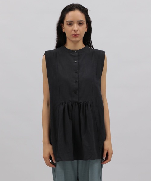 LAKOLE（ラコレ）の「コットンスラブペプラムブラウス / 295148（シャツ/ブラウス・レディース・ブラック/オフホワイト/桜・SMALL/MEDIUM）」の10枚目の写真