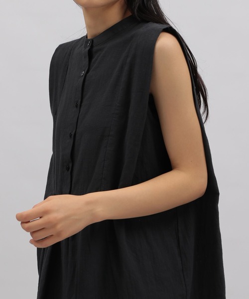 LAKOLE（ラコレ）の「コットンスラブペプラムブラウス / 295148（シャツ/ブラウス・レディース・ブラック/オフホワイト/桜・SMALL/MEDIUM）」の7枚目の写真