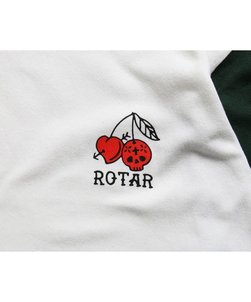 ROTAR(ローター)の「CHERRY 1p BB Tee ベースボール セットイン 七分袖(Tシャツ/カットソー・メンズ・ホワイト×グリーン/ブルー系/スミクロ・LARGE/X-LARGE/SMALL/MEDIUM)」の7枚目の写真