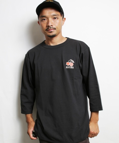 ROTAR(ローター)の「CHERRY 1p BB Tee ベースボール セットイン 七分袖(Tシャツ/カットソー・メンズ・ホワイト×グリーン/ブルー系/スミクロ・LARGE/X-LARGE/SMALL/MEDIUM)」の11枚目の写真