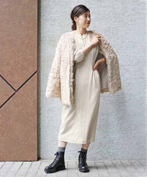 美品 ヴェルメイユパーイエナ ウール圧縮スムースウエストシェイプ ワンピース 紺 美品 ヴェルメイユパーイエナ ウール圧縮スムースウエスト