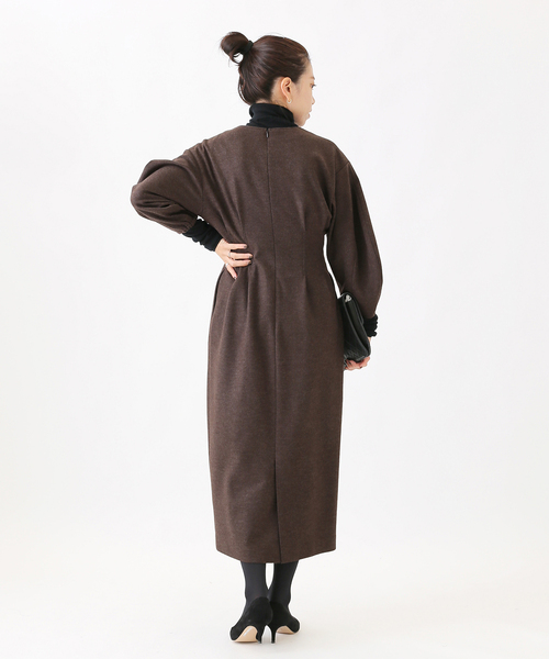 セール】ウール圧縮スムース ウエストシェイプワンピ―ス◇（ワンピース