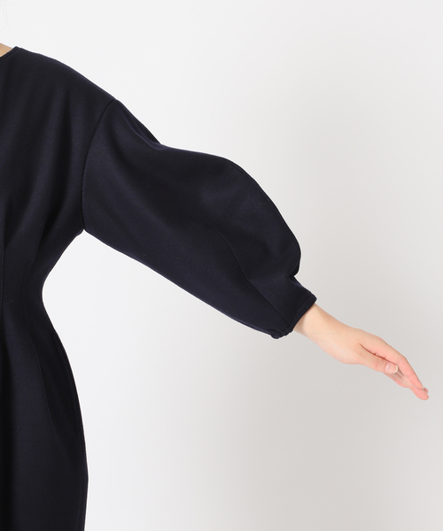 セール】ウール圧縮スムース ウエストシェイプワンピ―ス◇（ワンピース